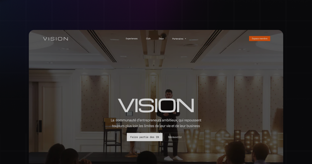 Vision : Expériences entrepreneuriales